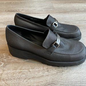 Vintage chunky nine west charcoal loafers | Vintage 90's leather loafers | 7.5M